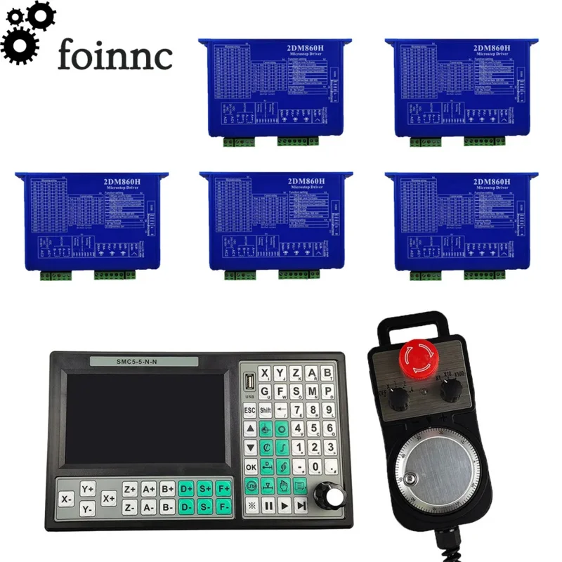 5-Axis Kit SMC5-5-N-N Motion 2Dm860H Stepper Driver CNC Controller Nema34 Motor Control System