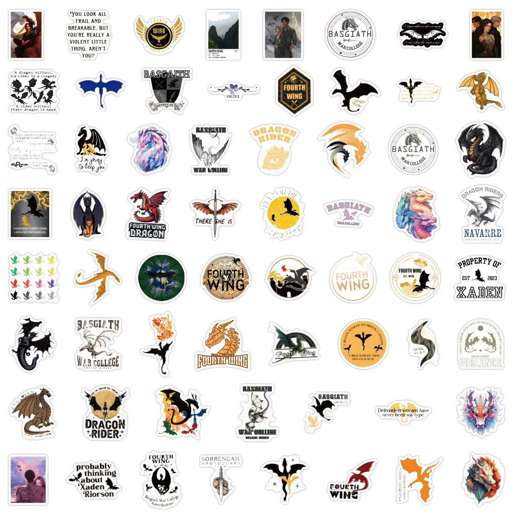 

60/120PCS Fourth Wing Graffiti Stickers Graffiti Stickers for Bicycle Skateboard Phone Case Hand Account Pencil Case Decals Gift