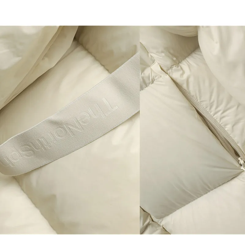 2025 شتاء جديد 95% بطة بيضاء أسفل سترة المرأة الأوسط طويل رشاقته زوجين الدافئة أسفل معاطف الإناث مقنعين بايك معطف #5