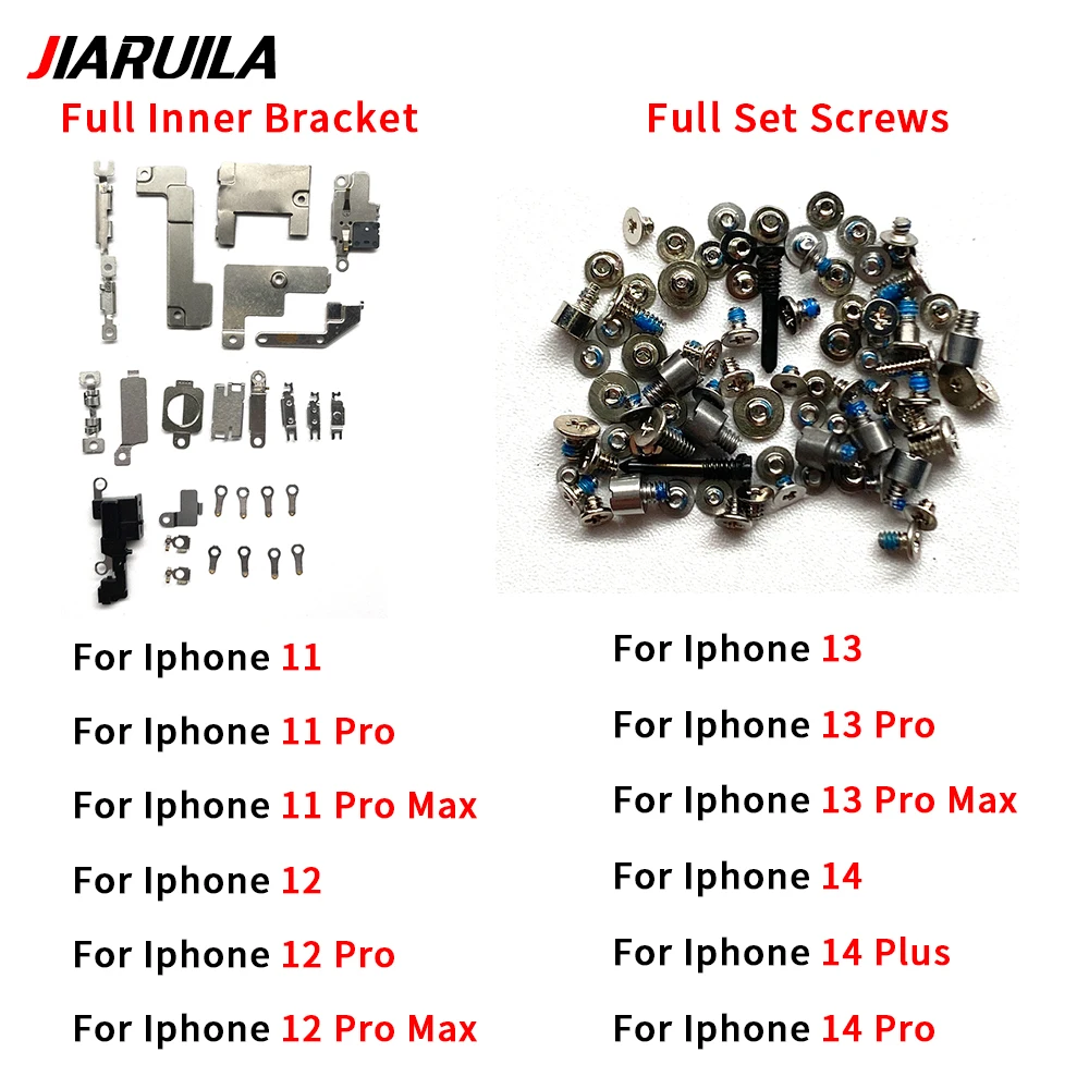 

Полный набор винтов, металлический внутренний кронштейн, запасные части, защитная пластина, крышка для IPhone 11, 12, 13, 14 Pro Max Mini 14 Plus