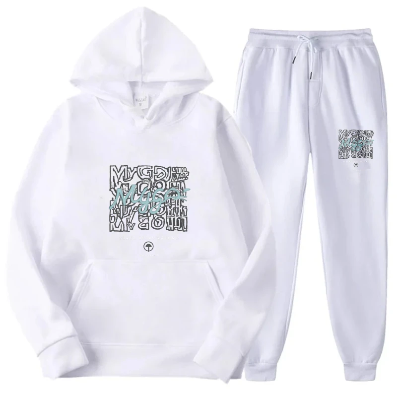 طقم هوديي من الذهب الأبيض مطبوع عليه دولفين ملابس رياضية كاجوال للنساء والرجال أطقم اللياقة البدنية واليوجا والركض #4