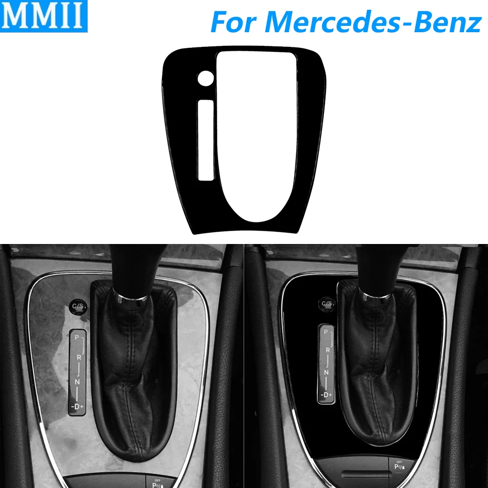 

For Mercedes-Benz E-Class W211 2003-2009 Piano Black Central Gear Shift Control Panel Cover Decorative Car Accessories Sticker
