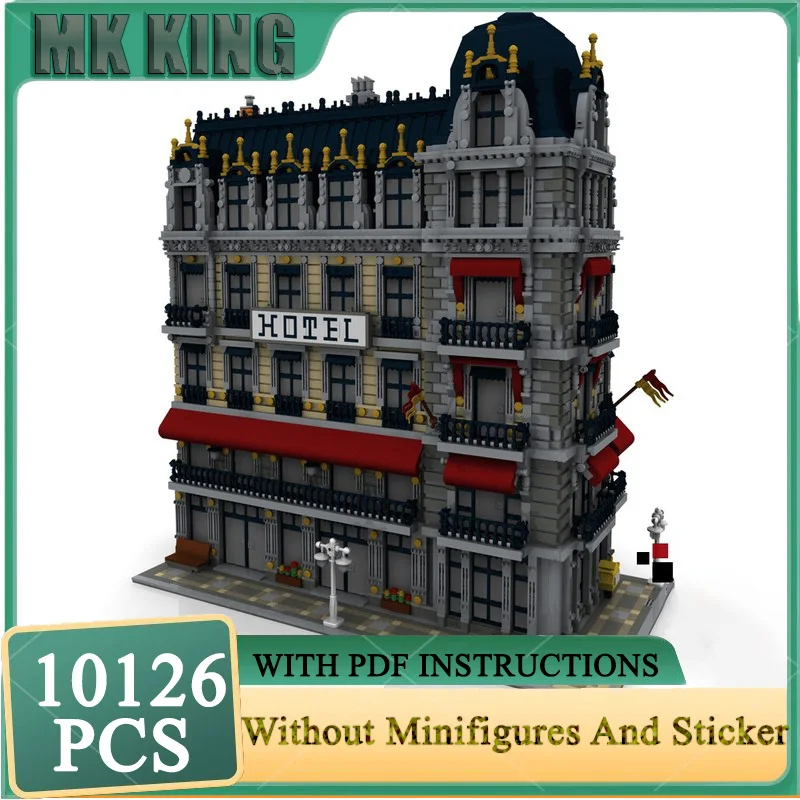 

CIty Street View Model Moc Building Blocks Cafe Hotel Modular Building Model Technology Bricks DIY Construstion Assembly ToyGift