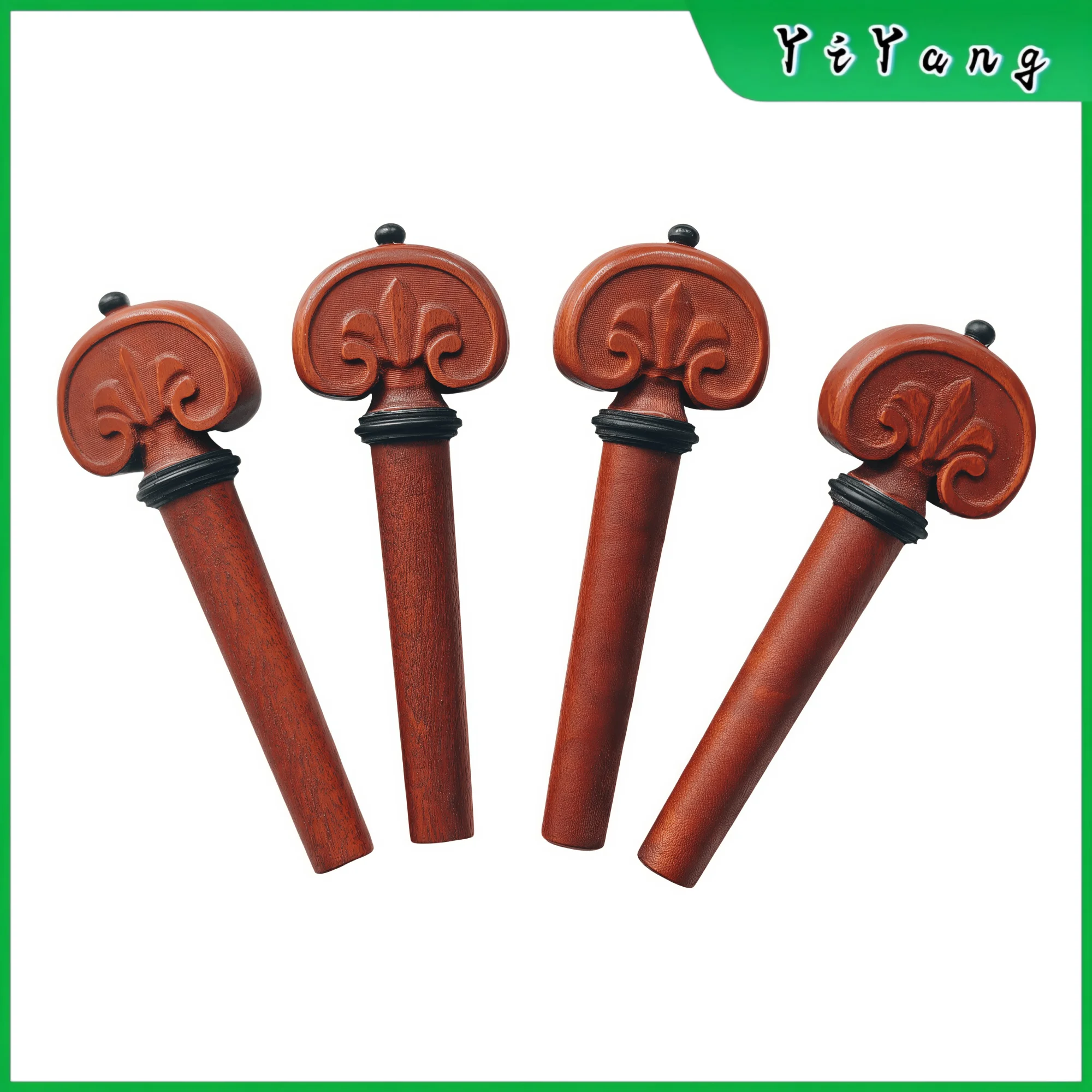 1 set 4/4 Jujube wood carved Violin Accessories chin rest pegs tailpiece end pin Parts - view 5