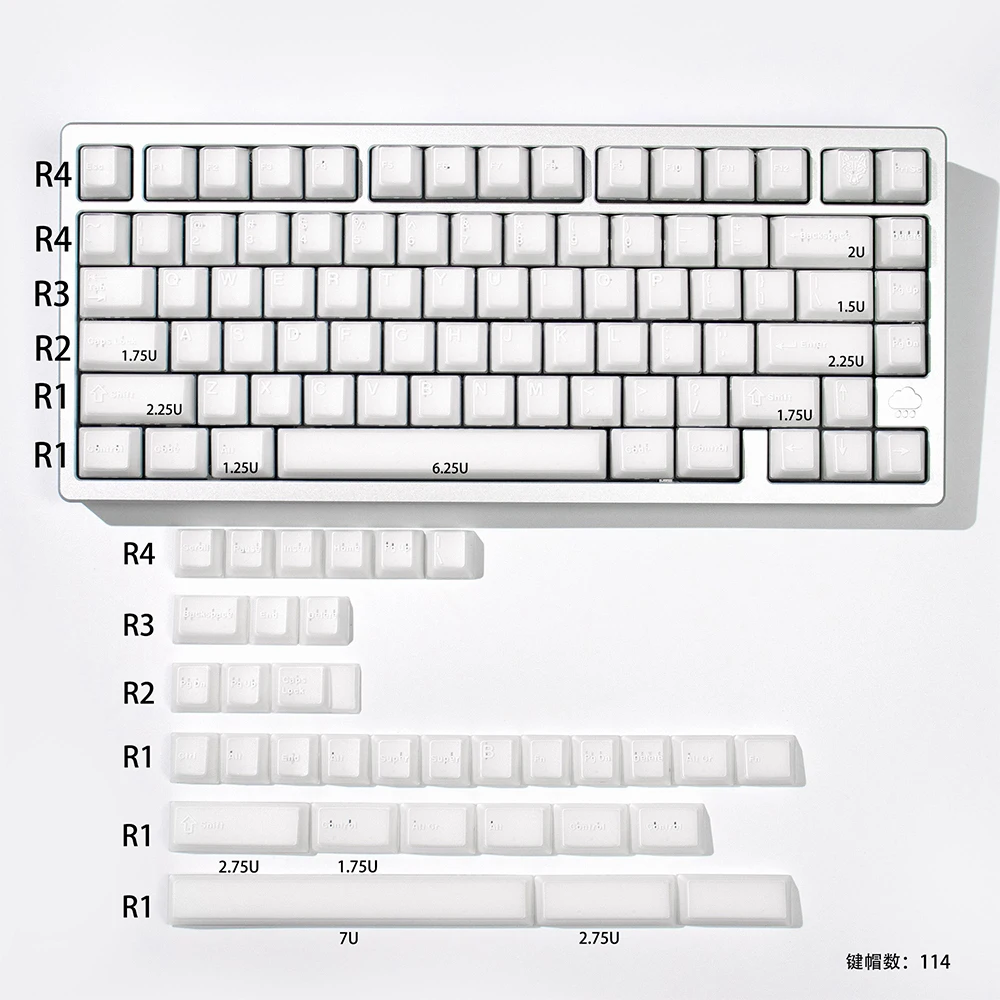 Полупрозрачные колпачки для клавиш Gliging Cherry MX Custom — фото товара