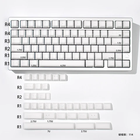 Полупрозрачные колпачки для клавиш Gliging Cherry MX Custom — фото товара