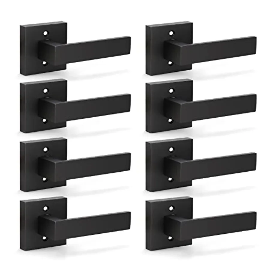 

Dummy Lever Door Handles, Interior Door Levers, Modern Square Matte Door Handles, Reversible for Right/Left Only One Side Use