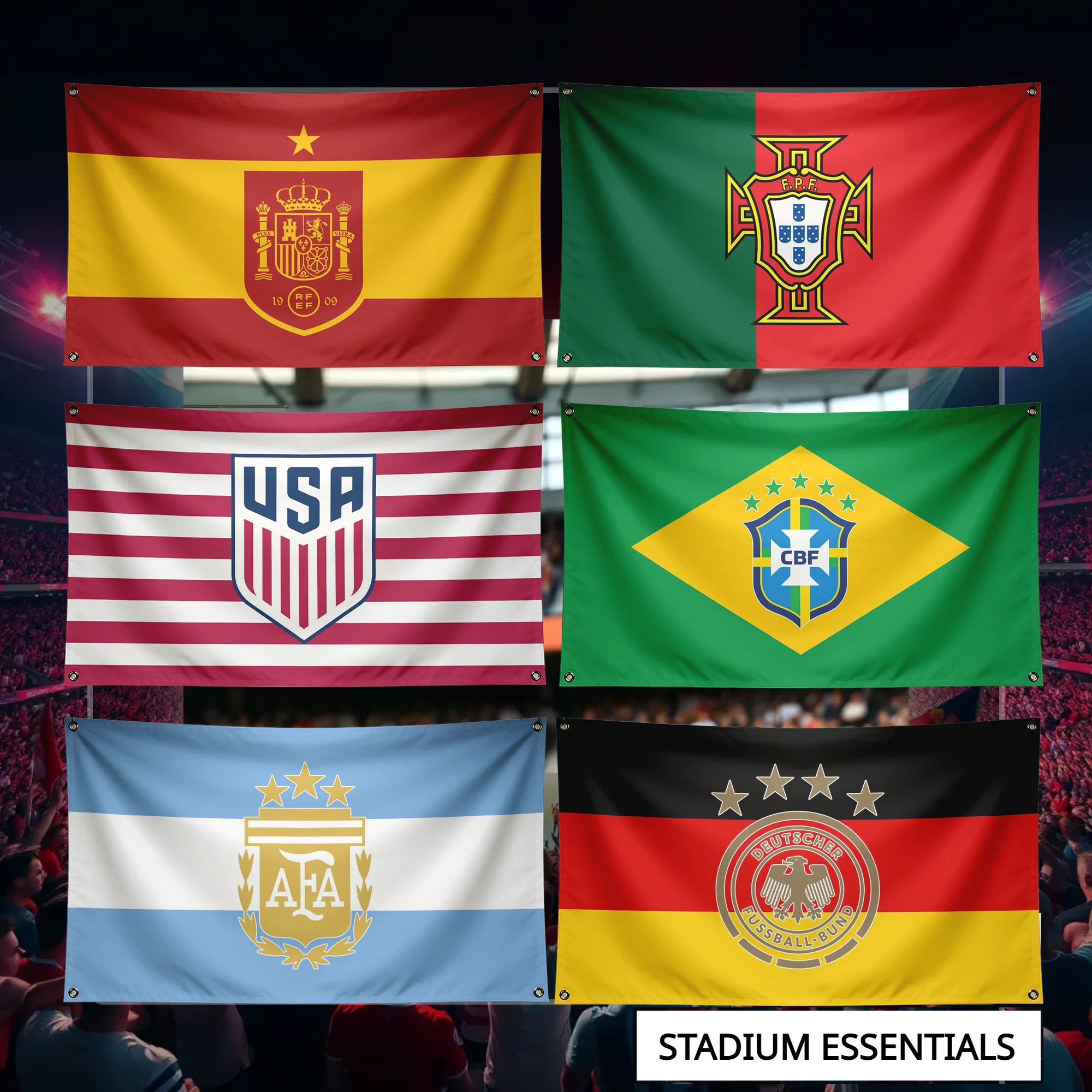 Bandera de Poliéster para Aficionados al Fútbol, Campeonato 2026, Selecciones de Argentina, Brasil, Francia, Alemania, Inglaterra, España, Portugal, Holanda