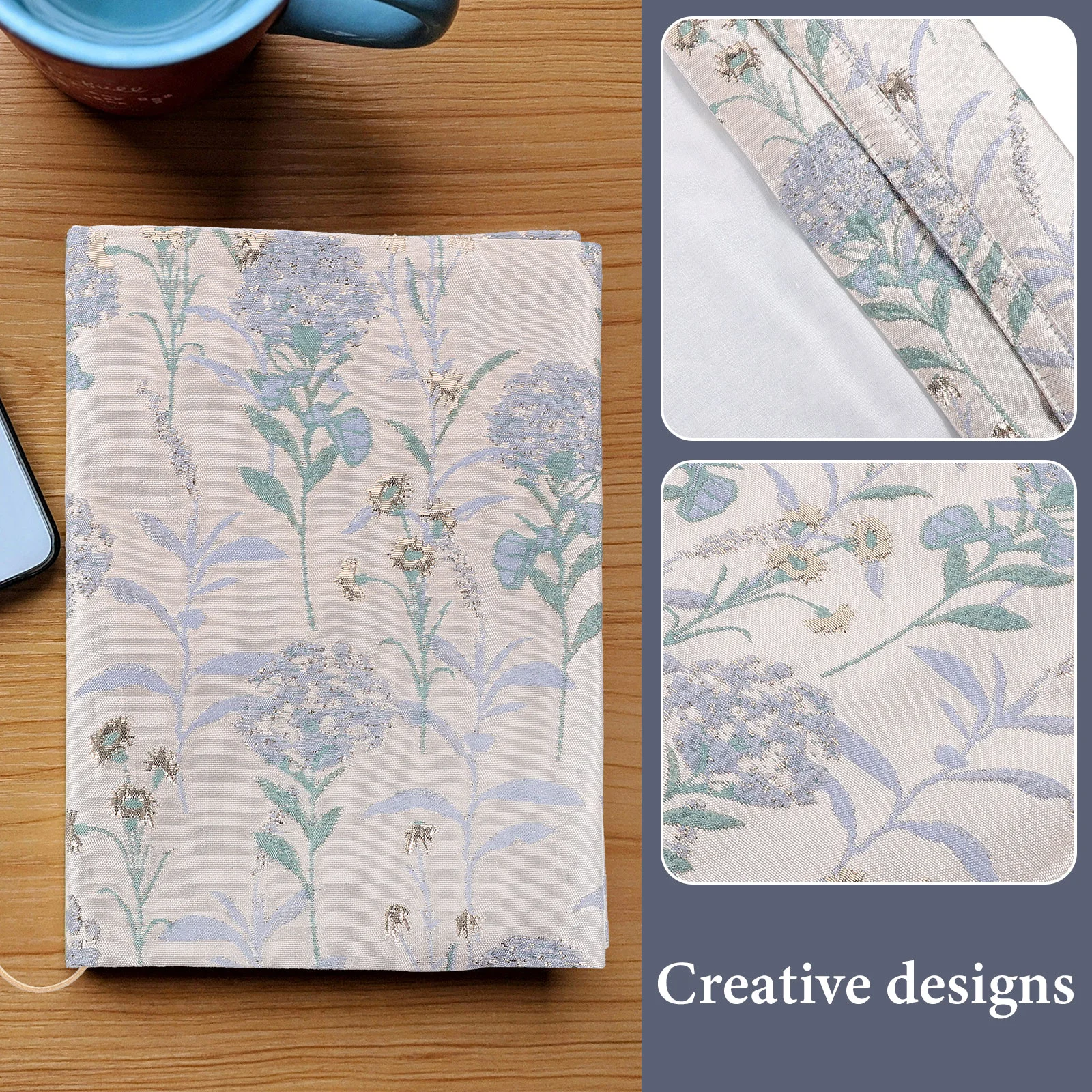 Fabric Book Cover Notebooks Protection Sleeve Stylish Protector Dandelion Powder