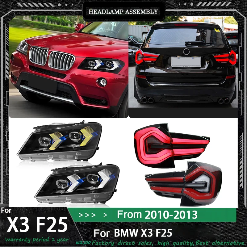 

Car Front HeadLights+Rear Taillight For BMW X3 F25 LED Headlights 2010 -2013 Modified Headlamp Assembly Automotive Accessories