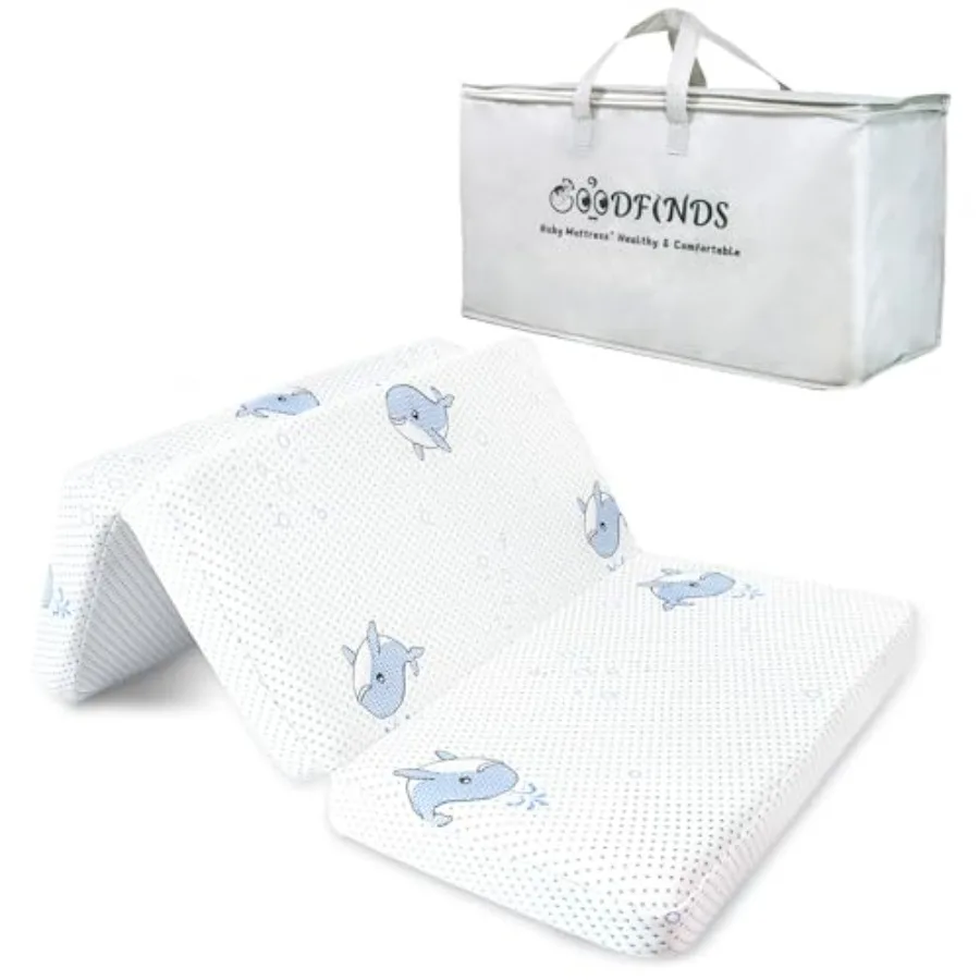 

Trifold Pack and Play Mattress, 38"x26"x3" Soft and Firm Foldable Memory Foam Baby Mattress for Pack N Play, 3 Inch Thick Pack