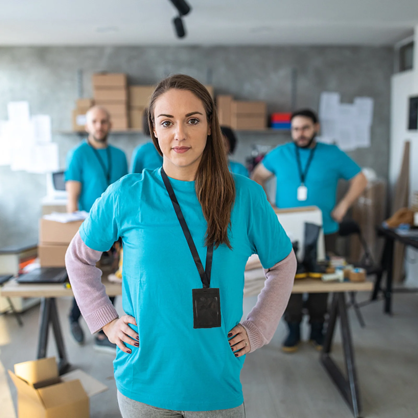 

Stainless Steel Badge Id Cards Holder Portable Name Tag Protector For Students Work Membership Cards