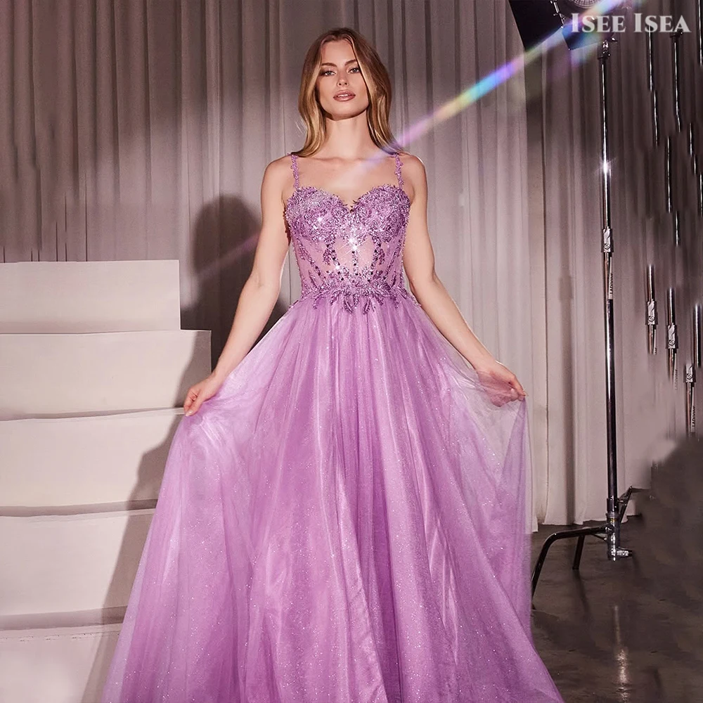 

Evening Dresses 2025 High Split Tulle Sweetheart Sparkling Ball Gown A-Line Elegant Outfit Birthday Dress Customized Puls Size