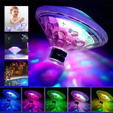 플로팅 수중 조명 RGB 잠수정 LED 디스코 라이트 글로우 쇼 수영장 온수 욕조 스파 램프 목욕 조명