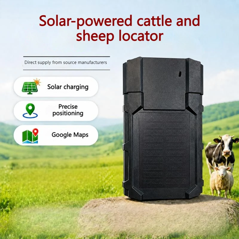 Solar GPS Livestock Tracker for Cattle Sheep Horse Animal Location Tracking Device with Google Maps Outdoor Anti Lost Locator