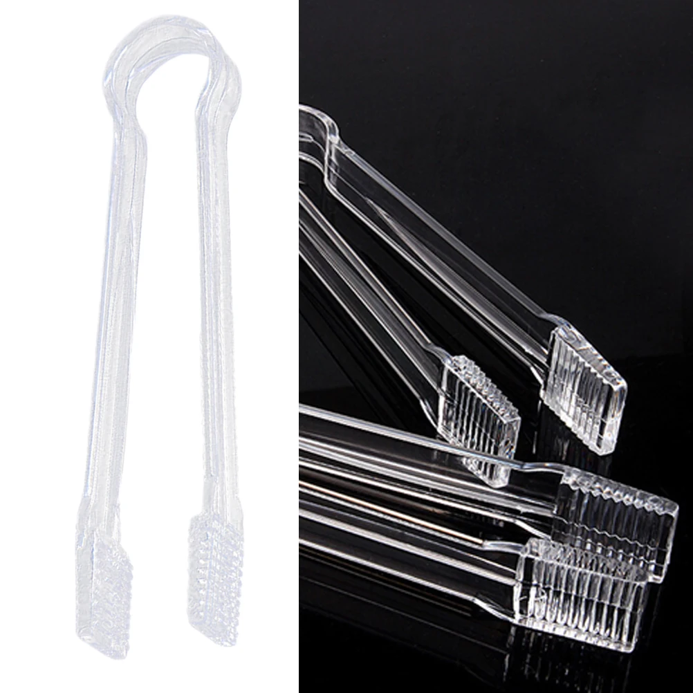 

5 Pcs Multifunctional Food Holder Ice Kitchen Clear Tongs Mini Sugar Appetizer Acrylic Cube and Scoops