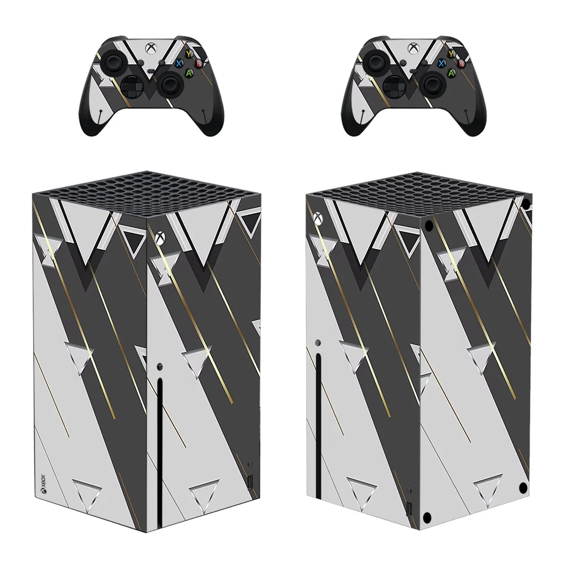 Geometric Metal Style Xbox Series X Skin Sticker for Console & 2 Controllers Decal Vinyl Protective Skins Style 1