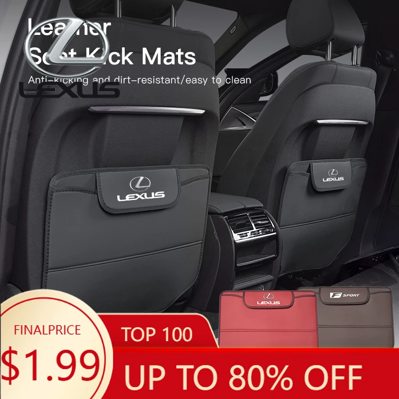 

Interior Mouldings PU Leather Car Seat Backrest Child Anti-Kick Pad For Lexus F SPORT GX460 Ct200h IS250 ES 220D IS200 Fsport GS