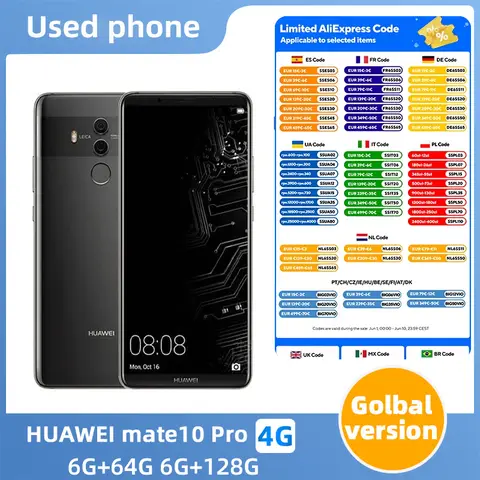 Huawei Mate10 Pro 4G SmartPhone Battery capacity 4000mAh 12MP Camera original used phone