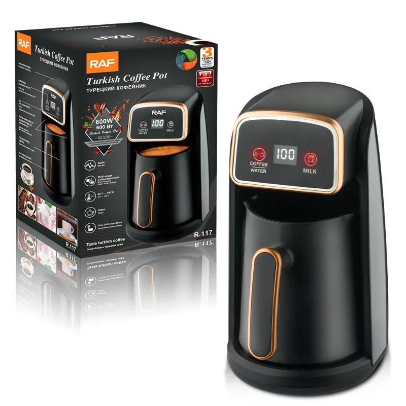 300ml Electric Coffee Maker, 600W, Automatic Power-Off and Anti-Splash, Kitchen Appliance Turkish Coffee Machine Milk Heater
