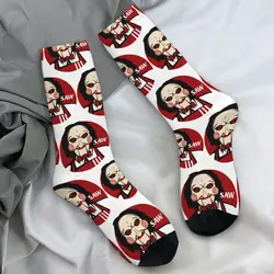 Jigsaw Billy The Puppet-SAW Skarpety Casual Pończochy Jesienne antypoślizgowe skarpetki męskie Wygodne graficzne skarpetki rowerowe