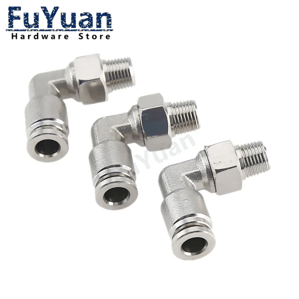 

M5 M6 1/8 "1/4" 3/8 "1/2" BSPT колено с наружной резьбой, пневматический, из нержавеющей стали 304, быстрый разъем, выпускной воздушный фитинг, сантехника