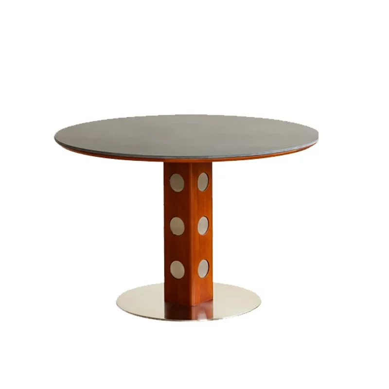 

rock slab dining table small apartment household retro style negotiation table and chair combination