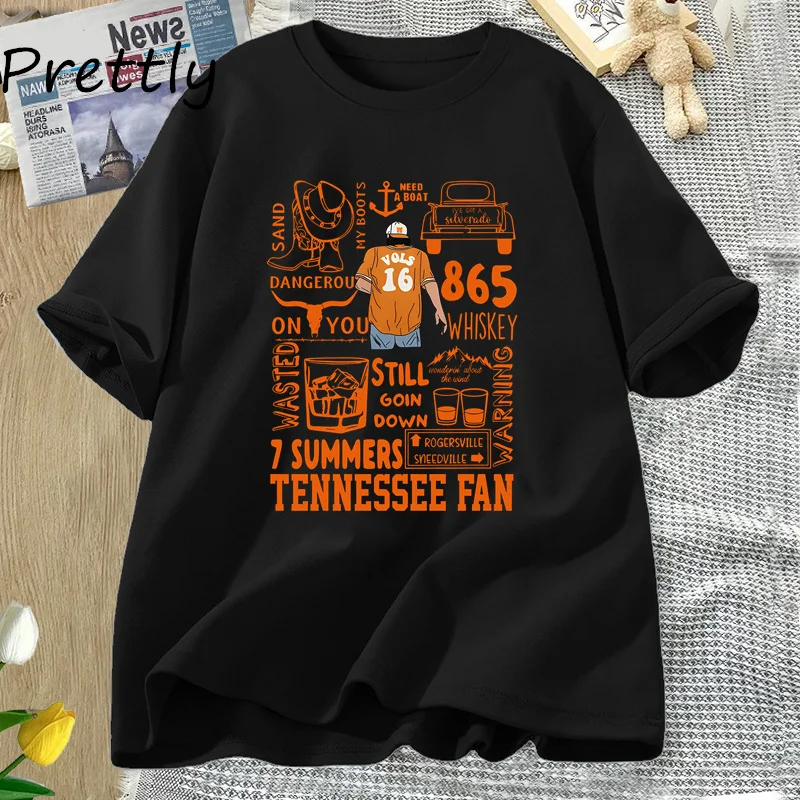 Wallen Tennessee T-shirt Women Men Casual Cotton Short Sleeve T Shirt Unisex Harajuku Football Tshirt Streetwear Clothing