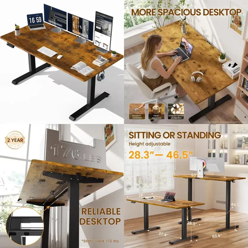 Writing Electric Computer Table Height Adjustable Gaming Study Desk 47