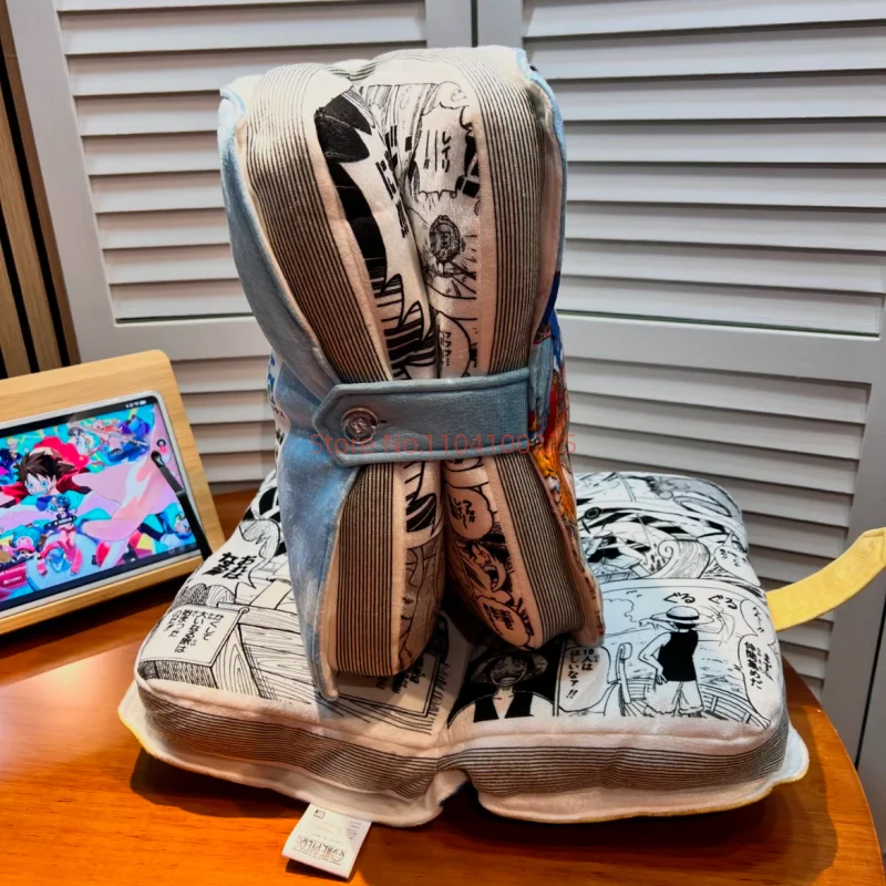 One Piece Book Shaped Base Openable Plush Pillow Japan Limited Luffy Zoro Anime Themed Decorative Cushion Anime Doll Toys Gifts Sneakatelier