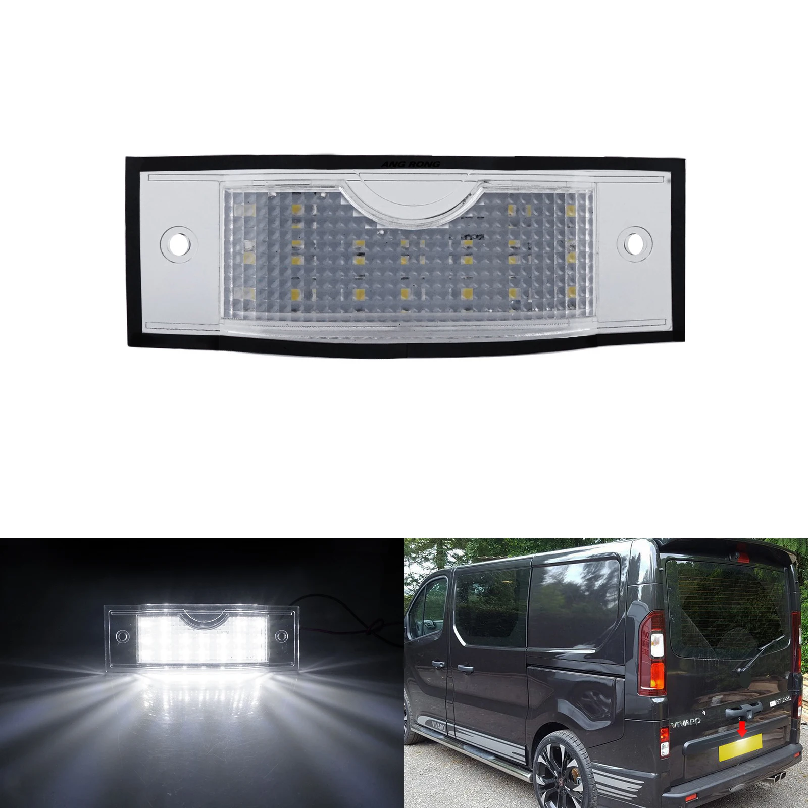 For Opel Vauxhall Vivaro B Renault Trafic II III Nissan NV300 X82 Primastar X83 Fiat LED License Number Plate Light White Canbus