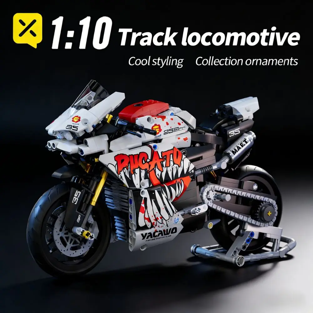 

KAVOWORLD 1:10 Track Motorcycle Building Blocks Set 883PCS Technical Motorbike DIY Model Bricks Toy for Adults Teens Moto Gift