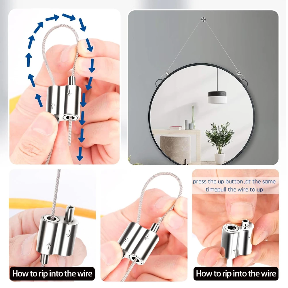 2/10PCS Adjustable Bidirectional Steel Wire Rope Clamp Cable Clip for Lifting Appliance Suspension Hardware Accessories