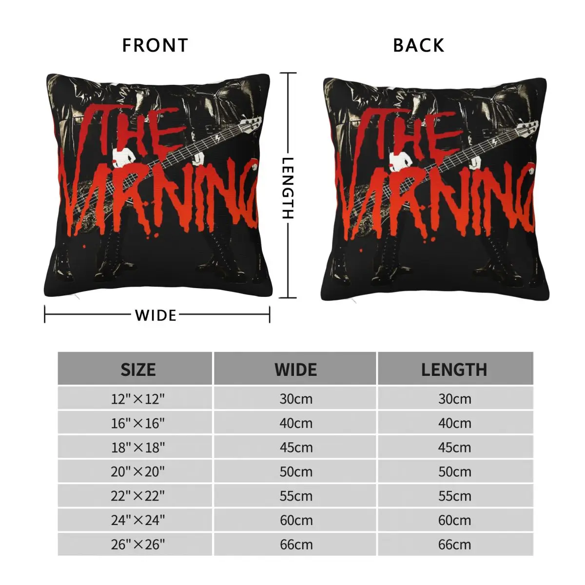The Warning Mexican Rock Square Pillowcase Polyester Linen Velvet Pattern Zip Decorative Home Cushion Case 18