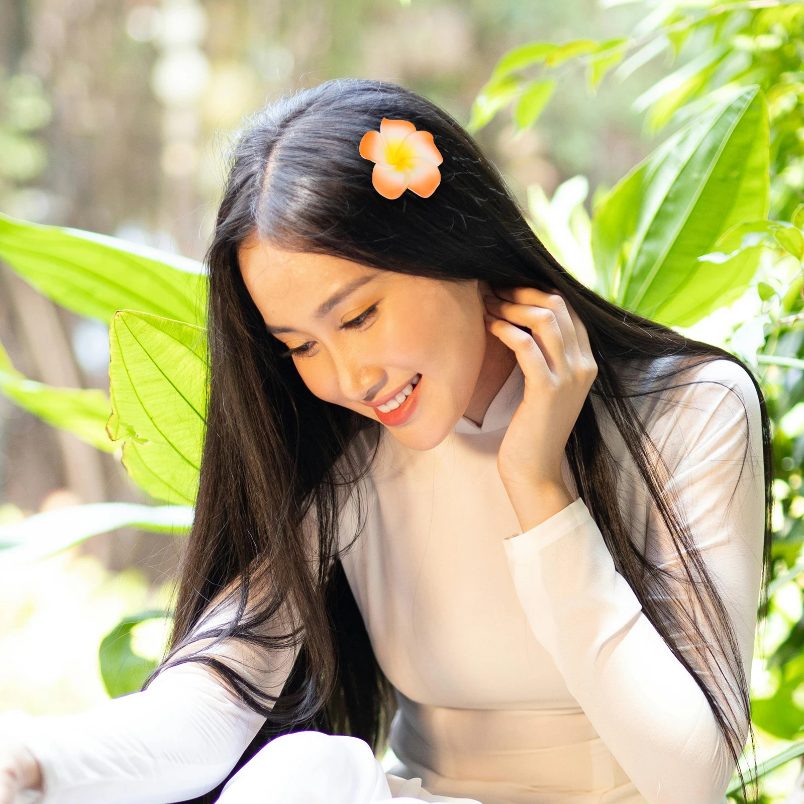 

50 Pcs Wedding Hawaiian Artificial Flowers Party Supplies Beach Eva Fake Plumeria