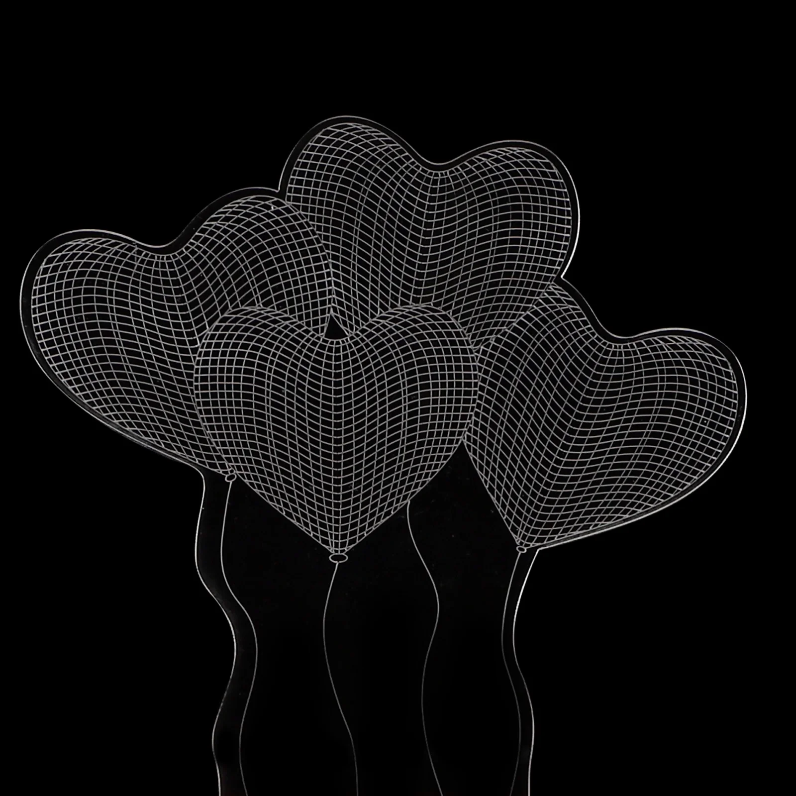 

Creative 3D Heart Balloon Night Usb Led Lamp Wood Base Bedroom Decorative Light Multi Color Changing Stereo Table Light For Home