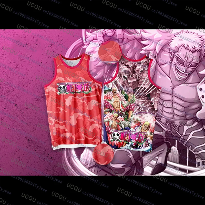 Japanische Anime One Piece Zoro Basketball ärmelloses T-Shirt Oversize Casual Sport Outdoor Fitness atmungsaktive Weste