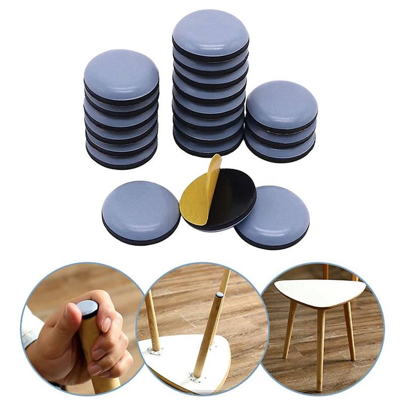 4/8Pcs 20-65mm Furniture Slider Pads Self-adhesive Table Chair Feet Mat Round Sliding Block Glide Floor Protector