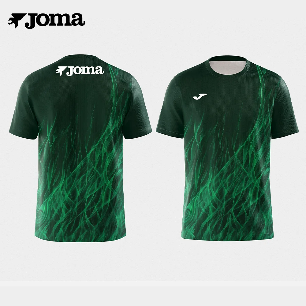 JOMA verano 3D onda impresa hombres deportes al aire libre marca de manga corta fitness correr de secado rápido transpirable camiseta casual
