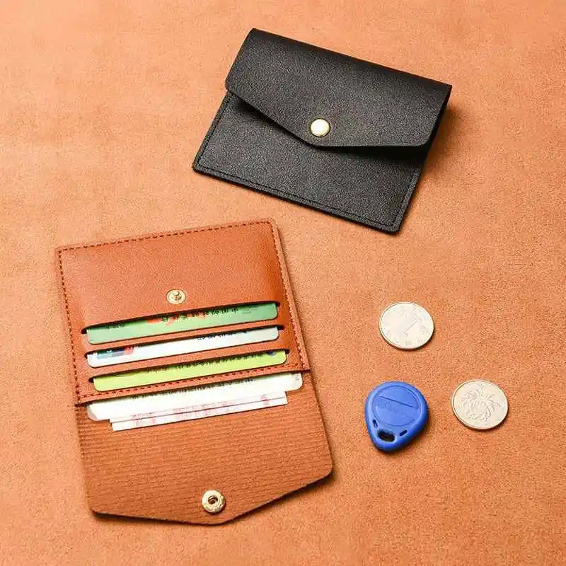 Ultra-Thin  Coin Purse Card Holder Driving License Document Bag Women's Integrated Compact Wallet Square Shape Student