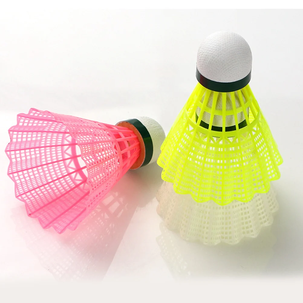 6 Pcs Shuttlecocks for School Nylon Ball Badminton Cork Rackets Pink Playing Outdoor Child Lighting Dark Night Colorful LED