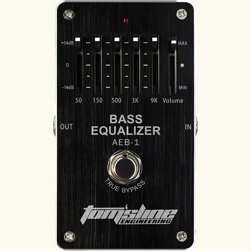 Aroma AEB-1 EQ 5 Band Bass Equalizer Effect Pedal Adjustable equaliser effect 5-band frequency 50Hz/150Hz/500Hz/3000Hz/9000Hz