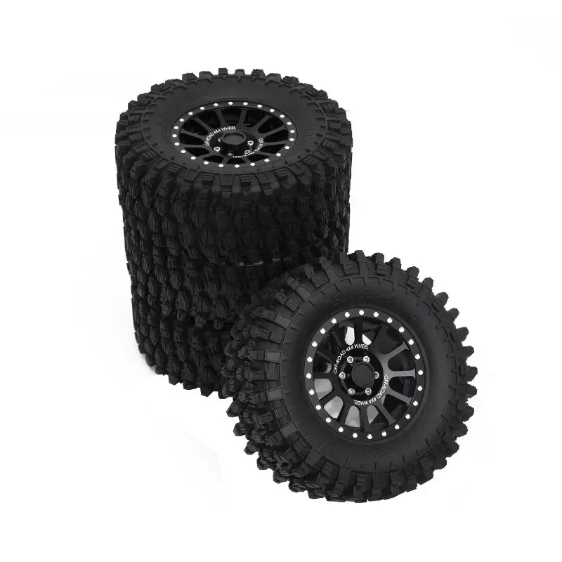

4Pcs 2.6 Inch Metal Beadlock Wheel Rim 135mm Rubber Tire Tyre for 1/10 RC Crawler Car Axial SCX10 Wraith RR10 Capra, 1
