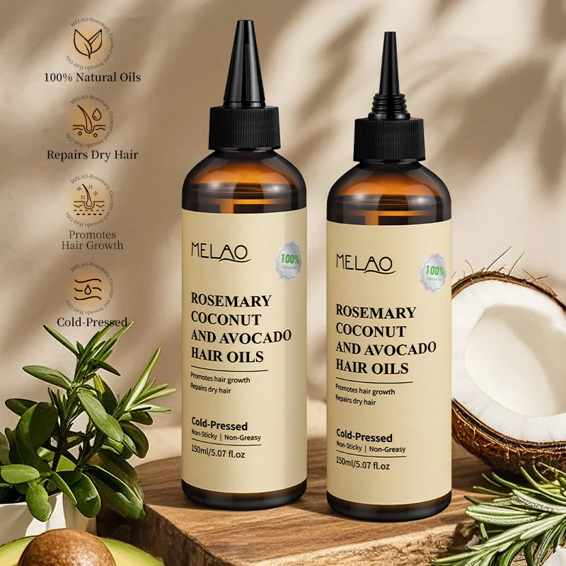 Rosemary, Coconut & Avocado Hair Oil - Repairs Frizz & Nourishes Scalp for Soft, Healthy Hair