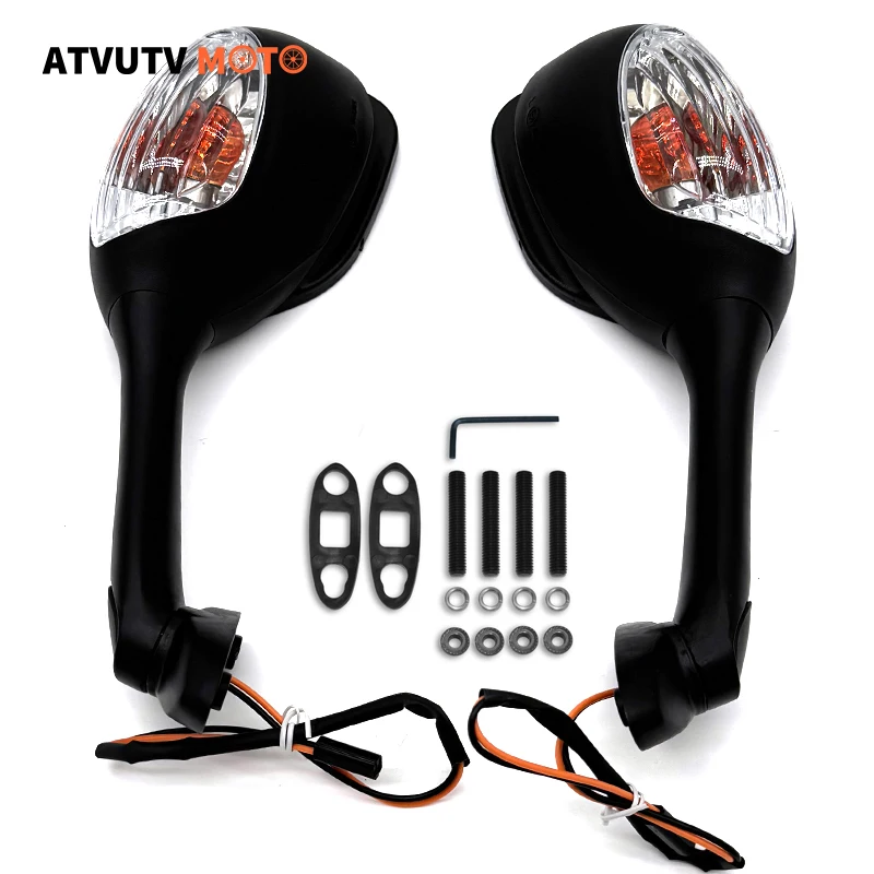 1pair Motorcycle Rearview Mirror With Led Lights For SUZUKI GSXR 600 GSXR 750 GSXR 1000 2005 2006 2007 2008 K5 K6 K7 K8 K9