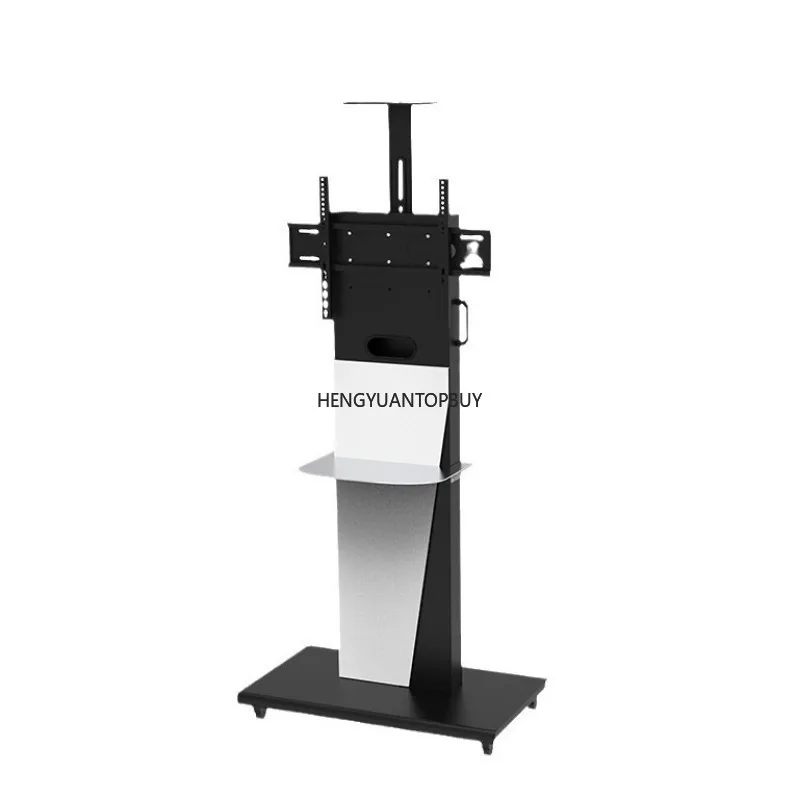 Soporte móvil comercial para pantalla de 55 pulgadas de suelo a techo, carrito vertical para conferencias y enseñanza, soporte con ruedas para TV.