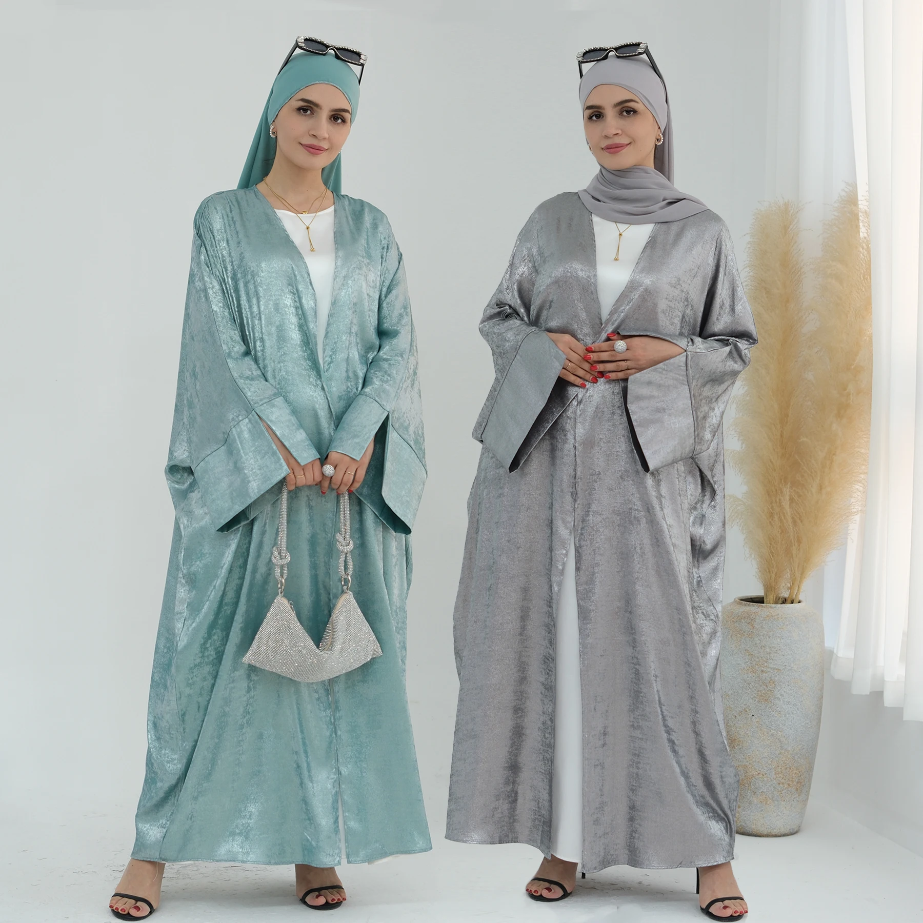 

2024 New Dubai Abaya for Muslim Women Turkish Elegant Robe Islam Open Abayas Modest Kimono Eid Ramadan Cardigan Kebaya Jalabiya