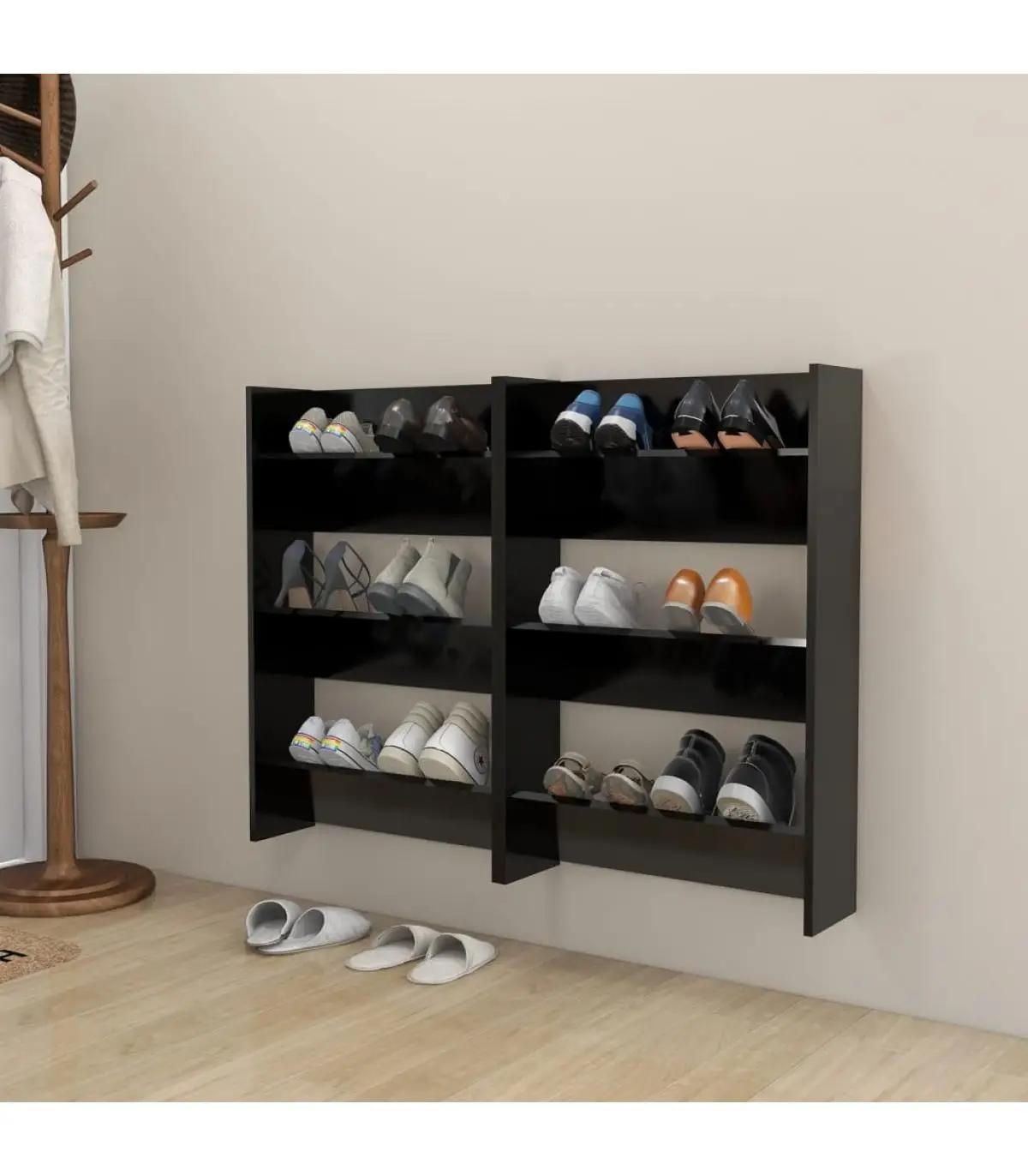 Shoemakers and shoe organizers wall cabinets 2 Pcts chipboard 60x18x90 cm