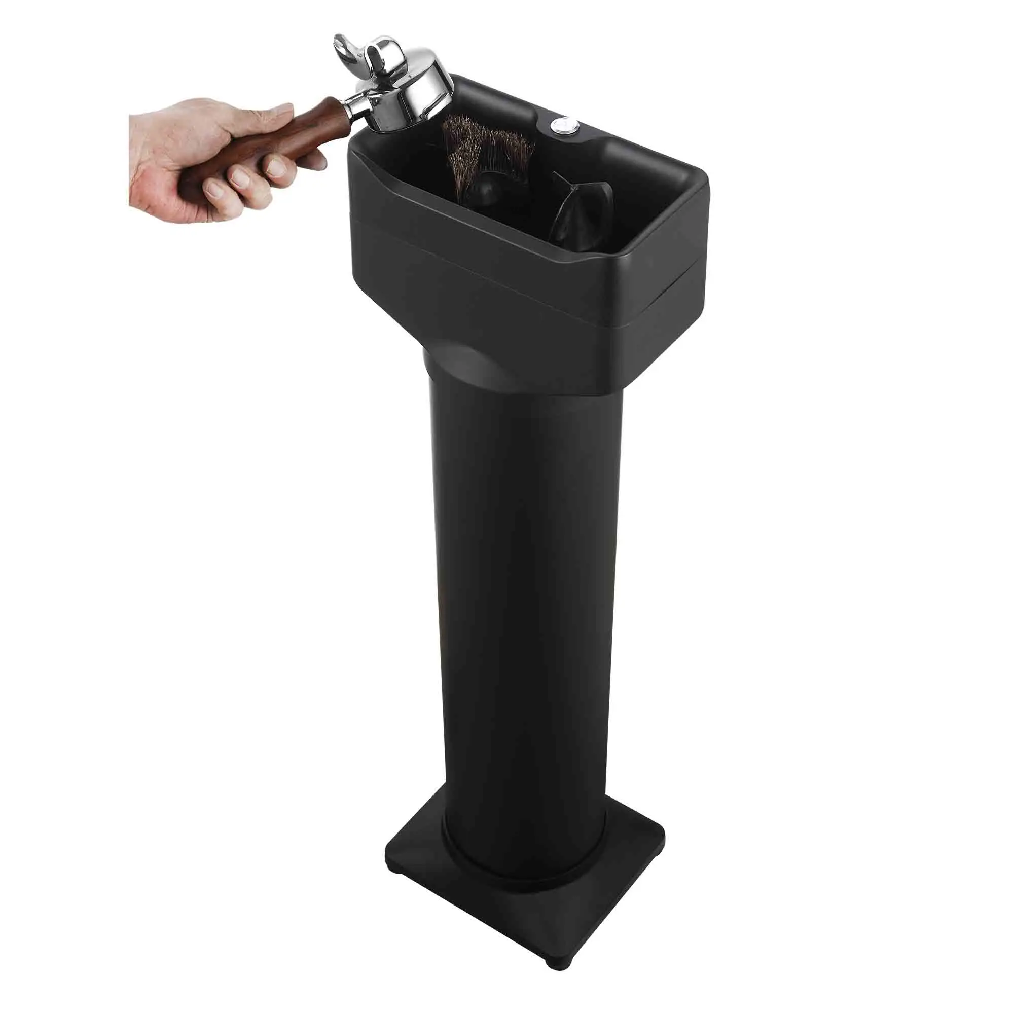 

Extra Large Capacity Commercial Espresso Accessories Knock Box 12V Automatic Portafilter Cleaning System