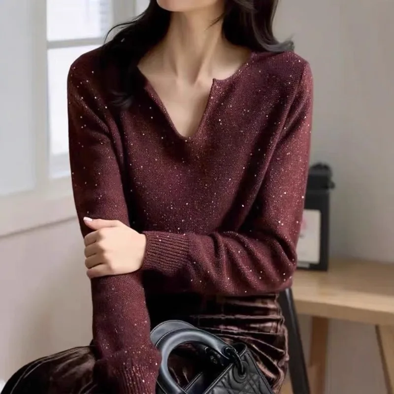 

New Luxury V-neck Sweater Body Skirt Sweater 2piece Sweater Women Suit